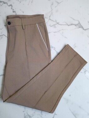 MANFINITY Men's Dress Pants Tan Slim Fit Casual Business Office Trousers M